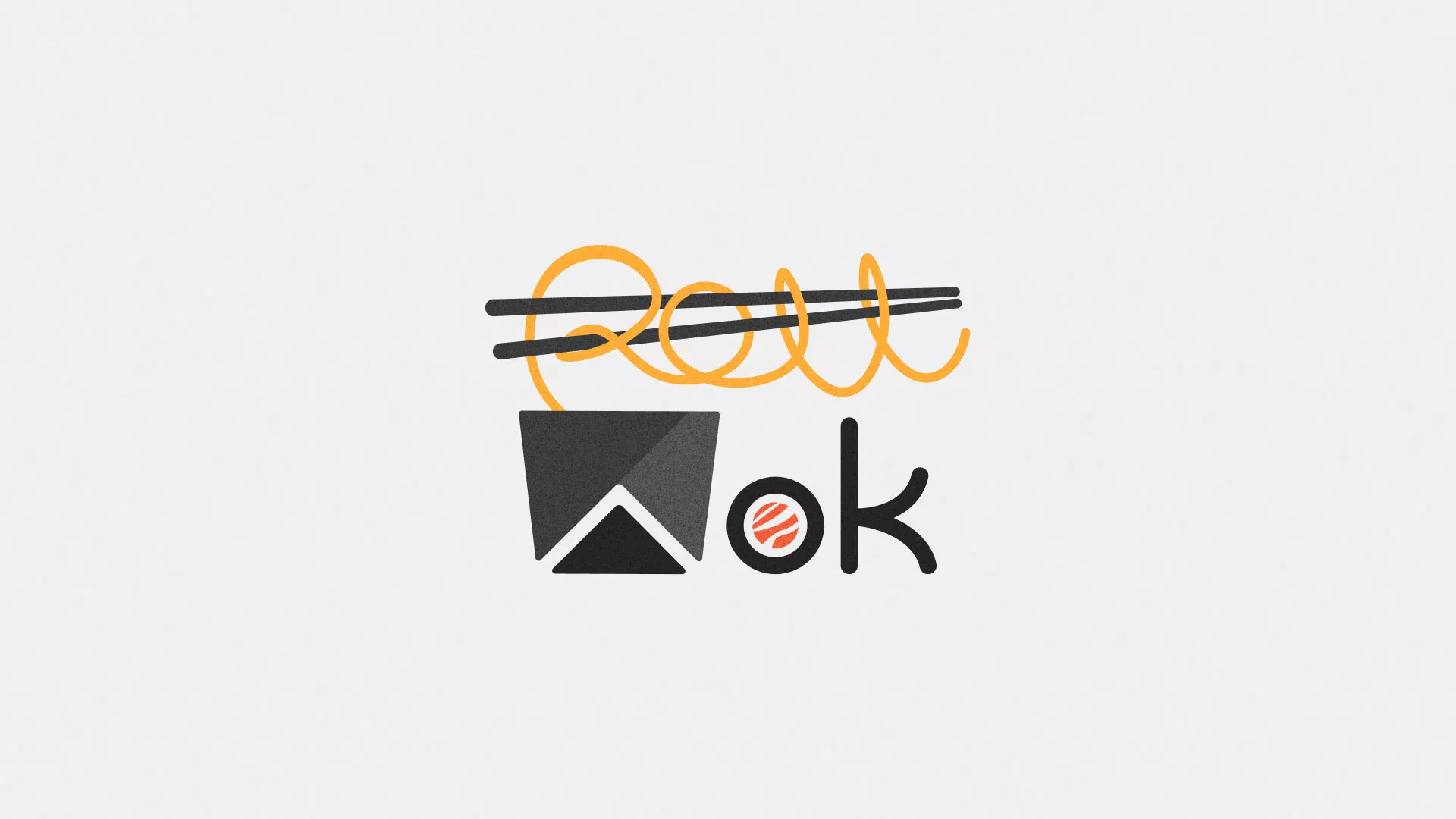 Разработка логотипа суши-бара «Roll Wok Club» в Мысках